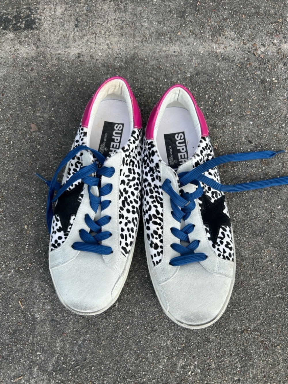 Golden Goose Superstar classic white black cow horsy sneaker